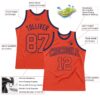 Custom Orange Orange-Navy Authentic Throwback Basketball Jersey