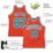Custom Orange Teal-White Authentic Throwback Basketball Jersey