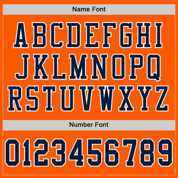 Custom Orange Navy-White Mesh Authentic Football Jersey