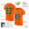 Orange0250-1 Custom Orange Green-White Mesh Authentic Football Jersey