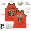 Custom Orange Green-White Authentic Throwback Basketball Jersey