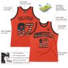 Custom Orange Vintage USA Flag-Black Authentic Throwback Basketball Jersey