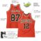 Custom Orange Black Pinstripe Black-Cream Authentic Basketball Jersey