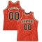Custom Orange Black Pinstripe Black-Cream Authentic Basketball Jersey