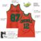 Custom Orange Black Pinstripe Kelly Green Authentic Basketball Jersey