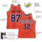 Custom Orange White Pinstripe Navy Authentic Basketball Jersey
