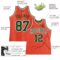 Custom Orange White Pinstripe Green Authentic Basketball Jersey