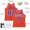 Custom Orange White Pinstripe Purple Authentic Basketball Jersey