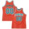 Custom Orange White Pinstripe Teal Authentic Basketball Jersey