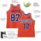 Custom Orange White Pinstripe Royal Authentic Basketball Jersey