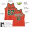 Custom Orange White Pinstripe Kelly Green Authentic Basketball Jersey