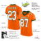 Orange0355-1 Custom Orange White-Green Mesh Authentic Football Jersey