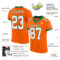 Orange0356-1 Custom Orange White-Kelly Green Mesh Authentic Football Jersey
