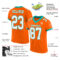 Orange0357-1 Custom Orange White-Aqua Mesh Authentic Football Jersey