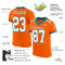 Orange0358-1 Custom Orange White-Teal Mesh Authentic Football Jersey