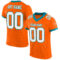 Orange0358 Custom Orange White-Teal Mesh Authentic Football Jersey