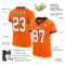 Orange0359-1 Custom Orange White-Black Mesh Authentic Football Jersey