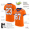 Orange0362-1 Custom Orange White-Royal Mesh Authentic Football Jersey