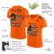 Custom Orange Vintage USA Flag-Black Mesh Authentic Football Jersey