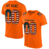 Custom Orange Vintage USA Flag-Black Mesh Authentic Football Jersey