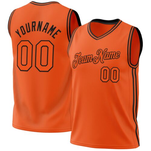 Orange0419 Custom Orange Black Authentic Throwback Basketball Jersey