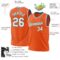 Custom Orange White-Teal Authentic Throwback Basketball Jersey