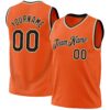 Custom Orange Black-Cream Authentic Throwback Basketball Jersey