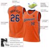 Custom Orange Navy-White Authentic Throwback Basketball Jersey