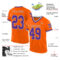 Orange0479-1 Custom Orange Purple-Gray Mesh Authentic Throwback Football Jersey