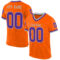Orange0479 Custom Orange Purple-Gray Mesh Authentic Throwback Football Jersey