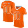 Custom Orange White-Gray Mesh Authentic Throwback Football Jersey