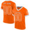 Orange0480 Custom Orange White-Gray Mesh Authentic Throwback Football Jersey