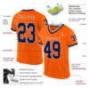 Custom Orange Navy-Gray Mesh Authentic Throwback Football Jersey