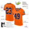 Orange0482-1 Custom Orange Navy-Gray Mesh Authentic Throwback Football Jersey