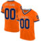 Orange0482 Custom Orange Navy-Gray Mesh Authentic Throwback Football Jersey