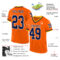 Orange0483-1 Custom Orange Navy-Gold Mesh Authentic Throwback Football Jersey