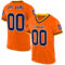 Orange0483 Custom Orange Navy-Gold Mesh Authentic Throwback Football Jersey