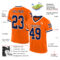 Orange0484-1 Custom Orange Navy-White Mesh Authentic Throwback Football Jersey
