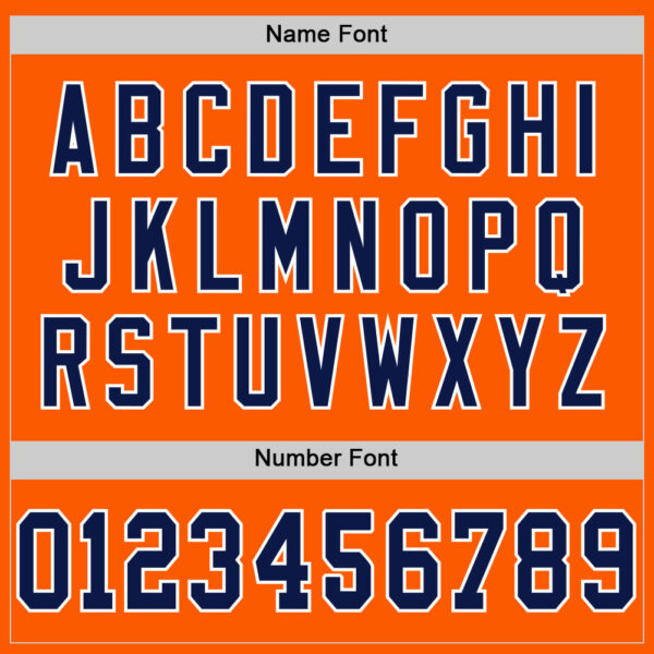 Custom Orange Navy-White Mesh Authentic Throwback Football Jersey