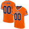 Orange0484 Custom Orange Navy-White Mesh Authentic Throwback Football Jersey