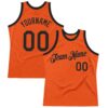 Custom Orange Black Authentic Throwback Basketball Jersey