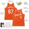 Custom Orange White Authentic Throwback Basketball Jersey