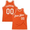 Custom Orange White Authentic Throwback Basketball Jersey