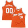 Custom Orange White-Gray Authentic Throwback Basketball Jersey