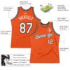Custom Orange White-Black Authentic Throwback Basketball Jersey