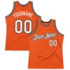 Custom Orange White-Black Authentic Throwback Basketball Jersey