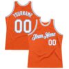 Custom Orange White-Light Blue Authentic Throwback Basketball Jersey