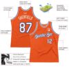 Custom Orange White-Royal Authentic Throwback Basketball Jersey