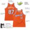 Custom Orange White-Royal Authentic Throwback Basketball Jersey