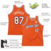 Custom Orange White-Navy Authentic Throwback Basketball Jersey